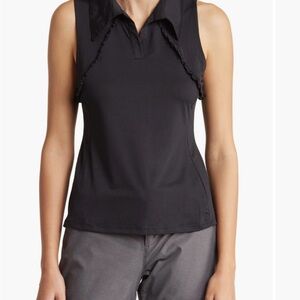NWT X by gottex Diane black ruffle top Women's Black Sleeveless Top